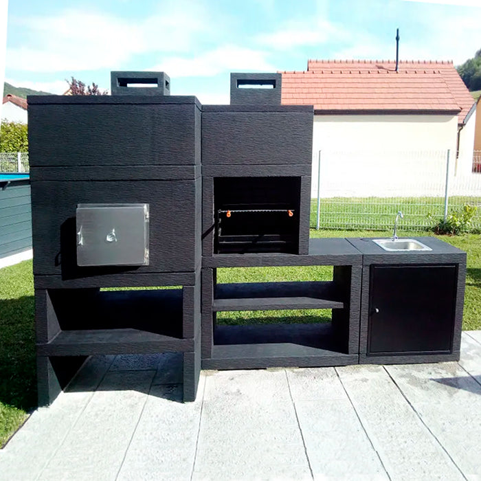 barbecue moderne avec four et evier av80m