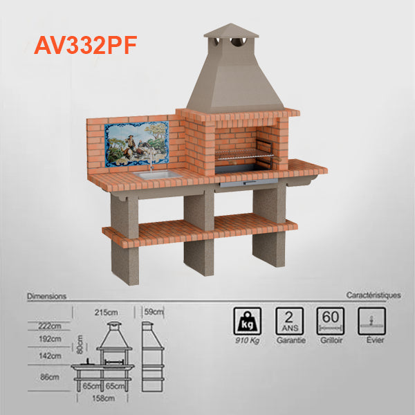 Barbecue avec Evier Inox AV332PF