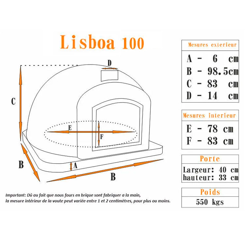 Four à pizza bois extérieur - LISBOA