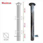 Cheminée INOX Anthracite Complète pour MAXIMUS 70cm AC76F