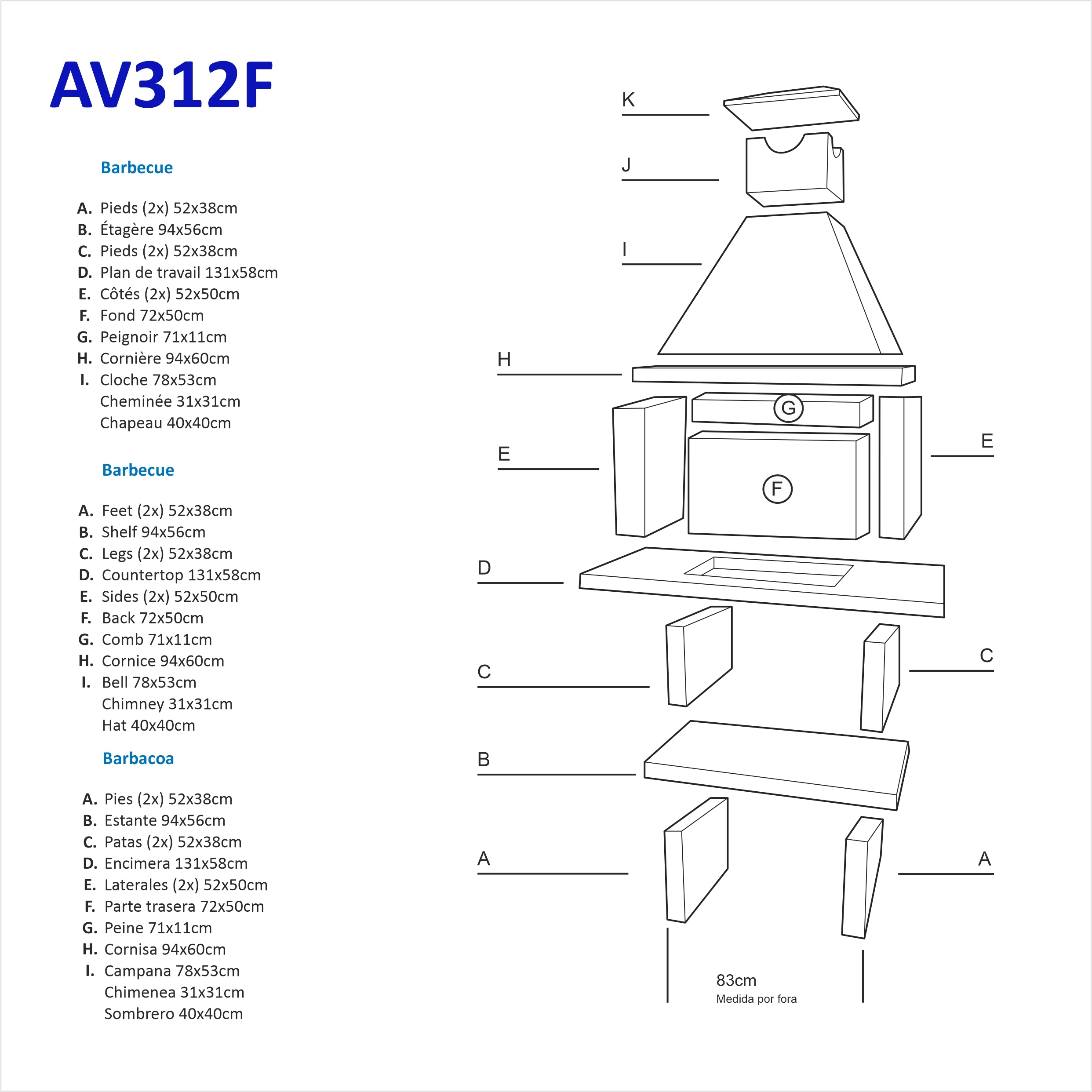 Barbecue en Brique Fixe 