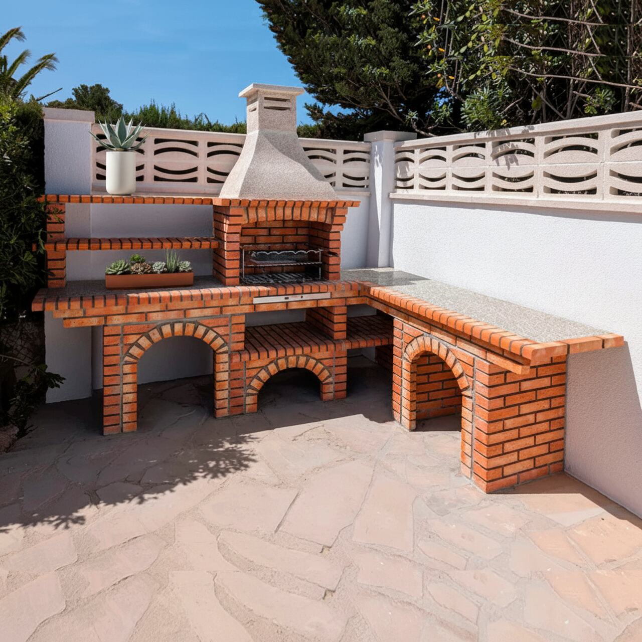 Barbecue en Brique d'Angle avec évier 