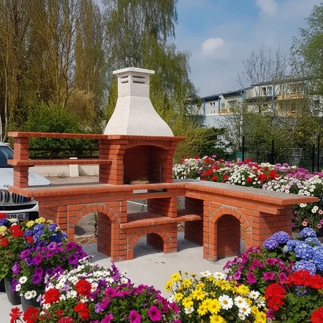 Barbecue en Brique d'Angle avec évier 