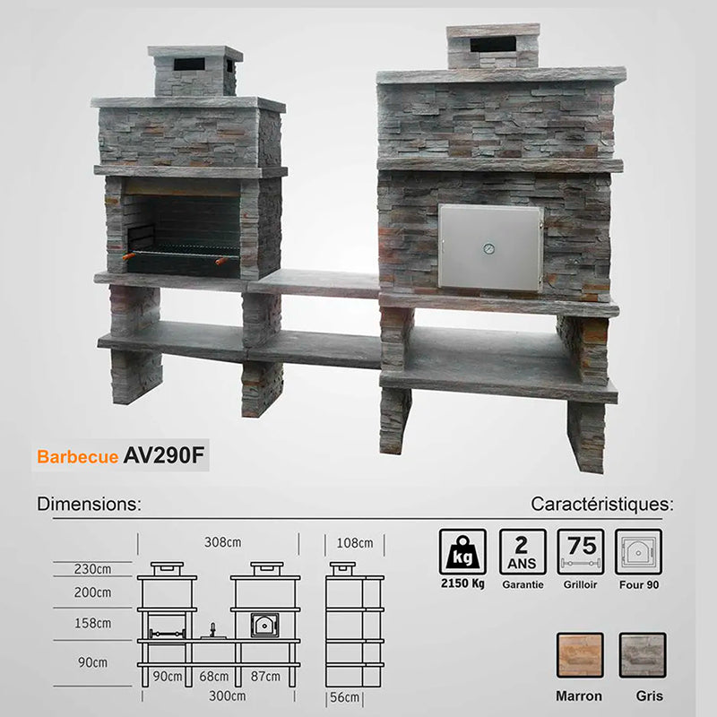 barbecue et four a bois a pain av290f