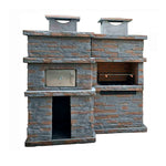 Barbecue fixe en pierre avec four 