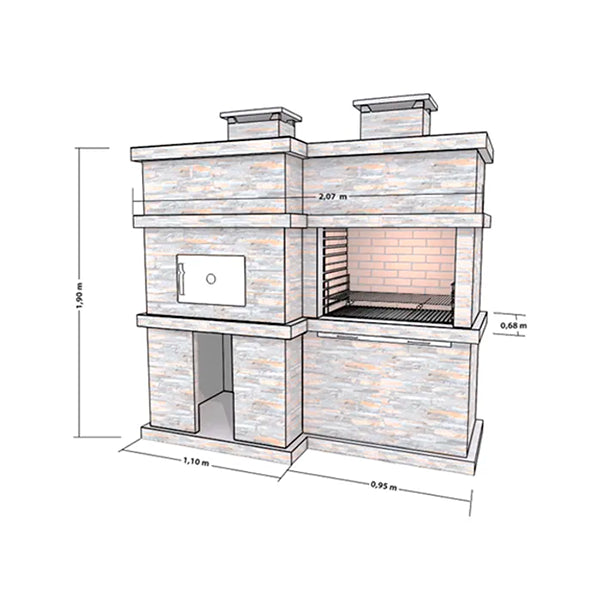 Barbecue fixe en pierre avec four PR4730F