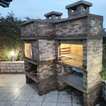 Barbecue fixe en pierre avec four 