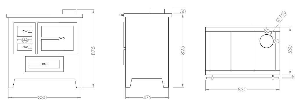 Cuisinière a bois Vintage Oliveirinha PF054F