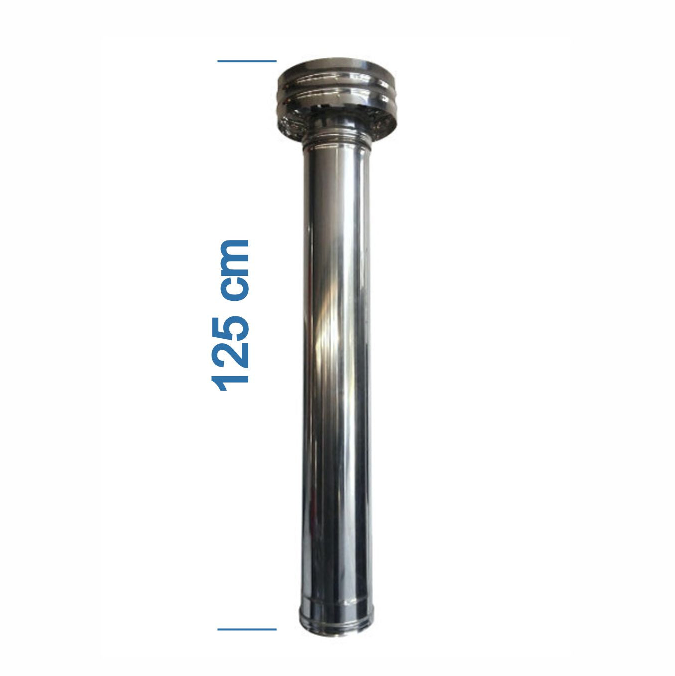 Cheminee Four a Bois INOX 100cm avec Chapeaux AC30F