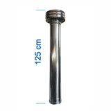 Cheminee Four a Bois INOX 100cm avec Chapeaux AC30F