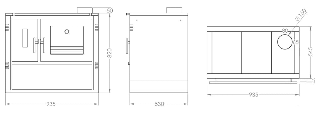 Cuisinière a bois émaillé Oliveirinha PF053F