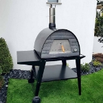 Picture of Horno de Leña para Pizza y Pan MAXIMUS Negro con Soporte Atlas Negro