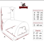 Picture of Horno de Leña MAXIMUS ARENA Rojo con soporte WELT Negro