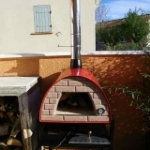 Picture of Hornos de Leña para Pizza y Pan MAXIMUS Rojo - Soporte WELT Negro de Acero