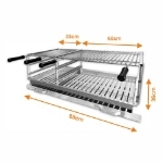 Picture of Parrilla de acero inoxidable para encastrar doble 88x44 AC43F