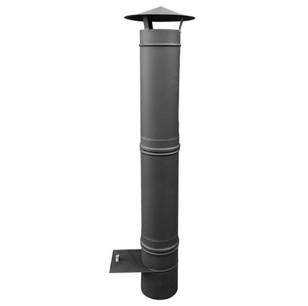 Imagen de Chimenea de acero inoxidable Gris Antracita MAXIMUS PRIME 100cm AC77F