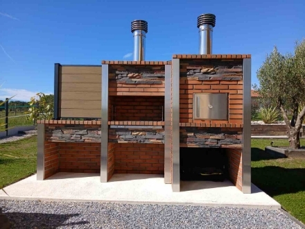 Imagen de Barbacoa de Piedra y Ladrillo con Horno y Fregadero CS3070F