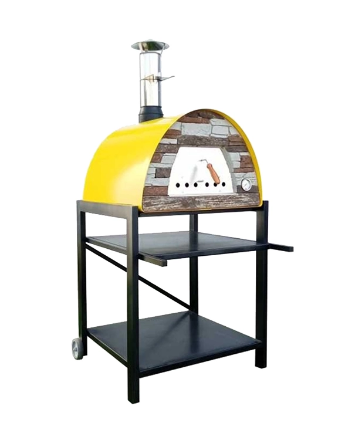Imagen de Hornos de Leña MAXIMUS ARENA Amarillo- SOPORTE WELT NEGRO DE ACERO