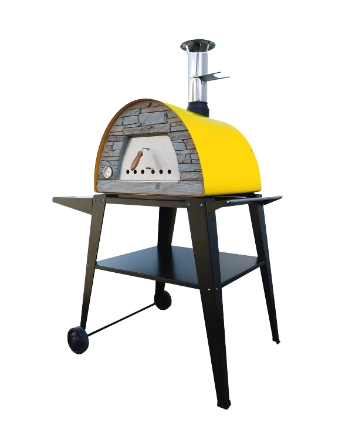 Imagen de Horno de Leña MAXIMUS ARENA Amarillo con Soporte ATLAS Negro