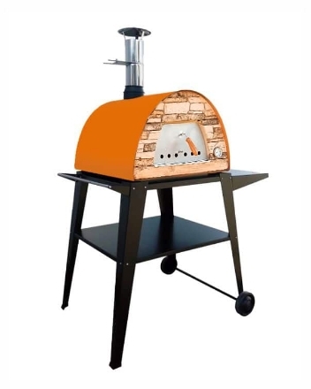 Imagen de Horno de Leña MAXIMUS ARENA Naranja con Soporte ATLAS Negro